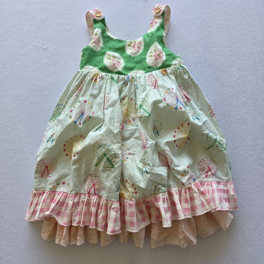 SweetHoney Green and Pink Carousel Dress